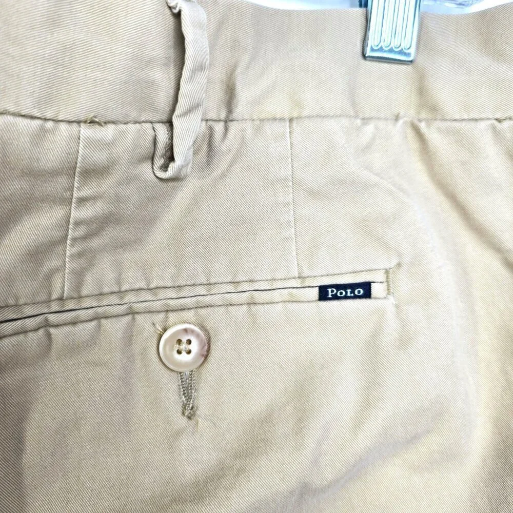 Polo Ralph Lauren Shorts Men 38T Tall Long Beige Stretch Classic Fit Chino